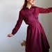 Sale- Vintage 1960s Dress. Merlot Deep Purple. Shirtdress. Mad Men Fashion. Office. Cocktail Dress. Fall. Back To School. Size Medium