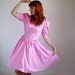 Sale - 1970s Pink Swiss Dot Lace Pastel Dress. Boho. Weddings. Fall Fashion. Spring Fashion. Size Medium