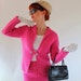 Sale- Vintage 1960s Dress Suit. Pink. Mad Men Fashion. Office Fashion. Spring Fashion. Fall Fashion. Weddings. Size Medium