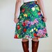 RESERVED for Leah-- 1970s Skirt. Blue Green Red. Tulips. Wrap Skirt. Spring Fashion. Boho Fashion. Summer Fashion. Size Small