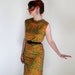 1960s Paisley Shift Dress. Wiggle. Green Orange. Mad Men . Mod. Cocktail Dress. Office . Garden Party Dress. Weddings. Summer. Size Medium