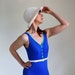 Clearance Sale - 1970s Royal Blue Pin-Up Swimsuit. Summer. One Piece. Size Medium
