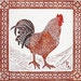 Rooster block print