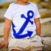 Baby Boy Clothes Navy Blue Anchor Onesie Natuical Baby Gift