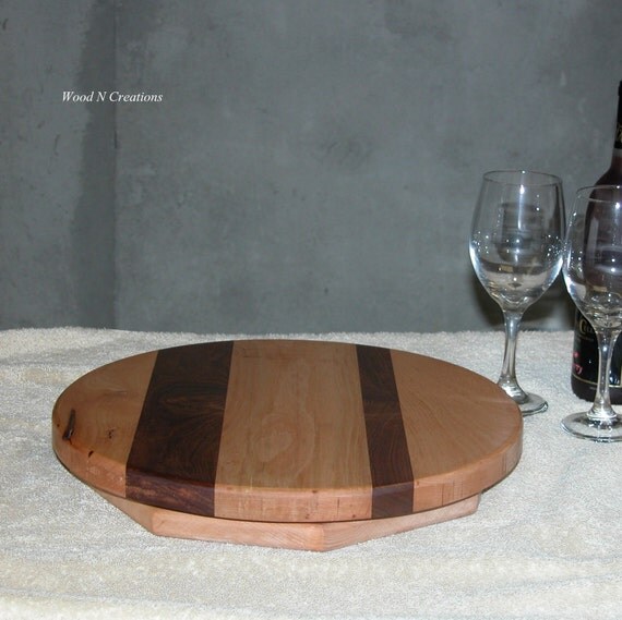 Wooden Lazy Susan Game Night Turntable Dining Room