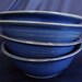 Pottery Soup Bowls Set of 4 in Cobalt Blue Handmade Bowl Set 12 ounce Bowls READY TO SHIP
