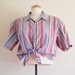 vintage crop top - 80s striped cropped top