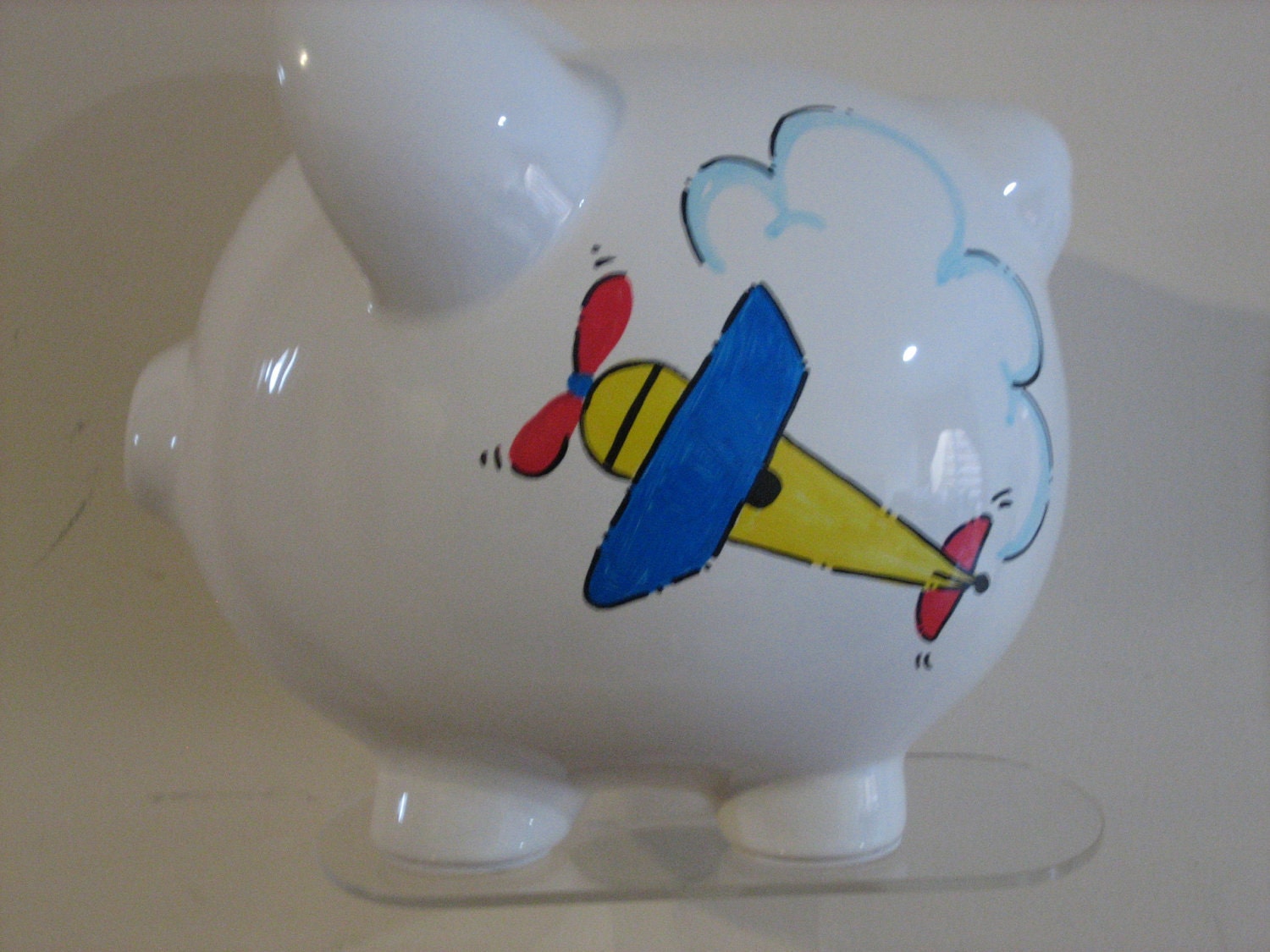 Personalized Large Piggy Bank AirplanesNewborns Boys