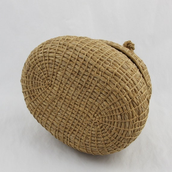 unusual vintage african american NC sweetgrass basket purse