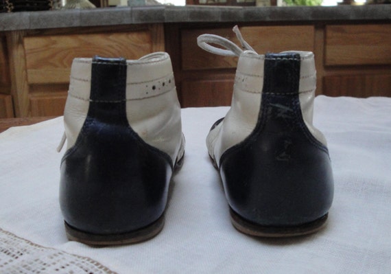 CHILDREN'S SHOES 1930s-1940s Blue-White Leather Size