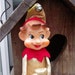 KNEE HUGGER ELF, Shelf Sitter or Ornanment, Made in Japan, 1960s-1970s, Vintage Christmas