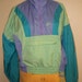 Perfect for Running 1980's NIKE Windbreaker in Aqua, Seafoam and Purple Size Small