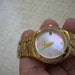 Vintage CITIZEN ECO DRIVE Corso Mother of Pearl Face Diamond Edge Gold Watch