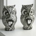 retro silvery owl salt and pepper shakers