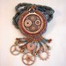 Steampunk Teal and Copper Beadwoven Necklace - Reserved