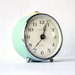 Vintage alarm clock Sevani from Armenia, turquoise clock, Soviet era alarm clock, mechanical clock