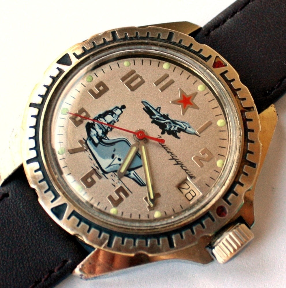 Vintage Soviet Russian Army Watch Vostok Commander