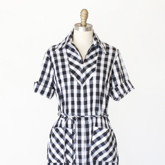 60s Gingham House Dress Size M by seesawvintage on Etsy