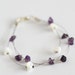 Amethyst and Mother of pearl floating bracelet, illusion bracelet, multi strand bracelet.