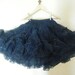 Navy Blue Handmade Square Dance Skirt With Custom Pearl Button Bag