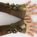 felted fingerless gloves wrists warmers eco friendly arm warmers fingerless mittens arm cuffs brown recycled wool curationnation
