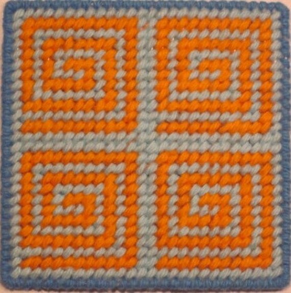 Items similar to Needlepoint Coaster Kit For Beginners In Big Wave