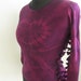 Purple Tie Dye Heart Shirt with Bow Tie Detailing - made from upcycled tshirts - Womens Upcycled Clothing SIZE MEDIUM