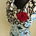 Upcycled Clothing - Ruffle Collar Mod Tank with Detachable Red Rose Brooch - Womens Upcycled Clothing Size Medium