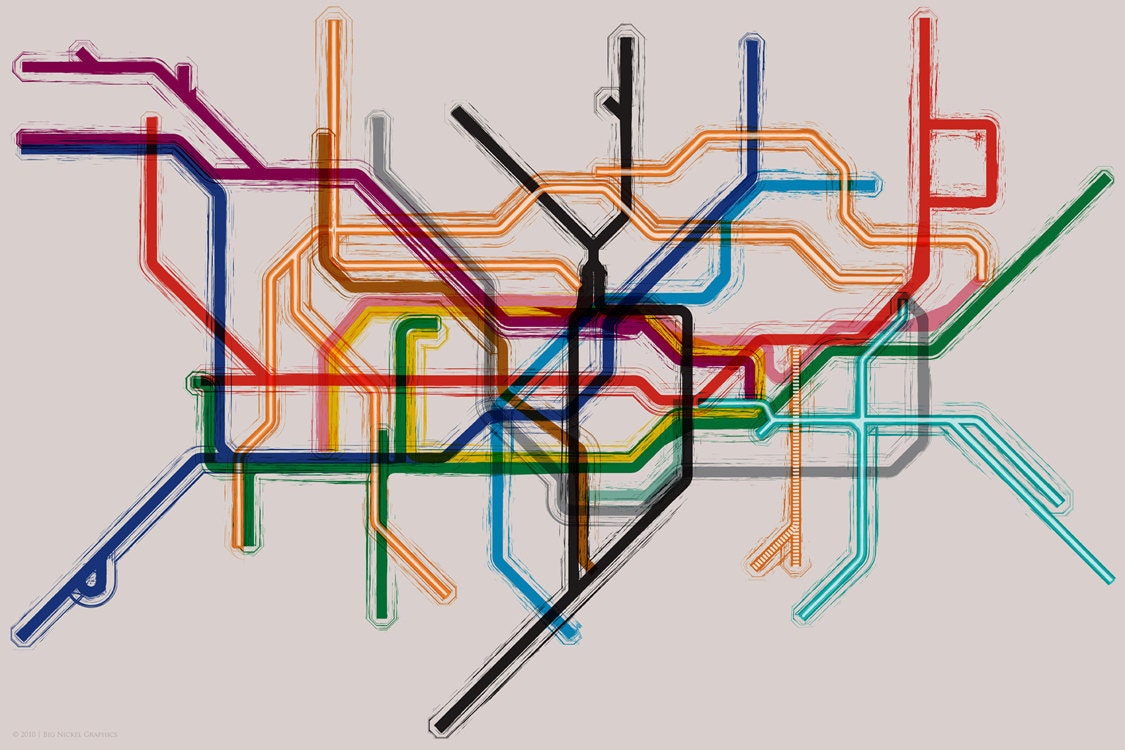 London Tube/Underground Map Gallery Wrap Canvas 24x16