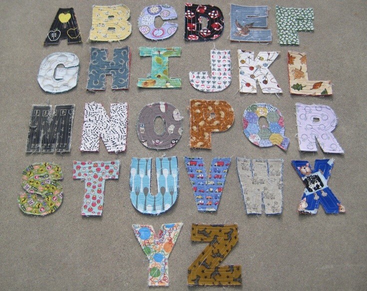 Fabric Alphabet Rag Quilt Letters