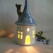 Fairy House/ Night Light - with a Blue/Aqua Roof