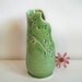 Green Vase with Hand Carved and Pressed Design - Lovely Mothers Day Gift