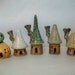 Garden Fairy Houses - Set of 5 Houses - Handmade on Potters Wheel