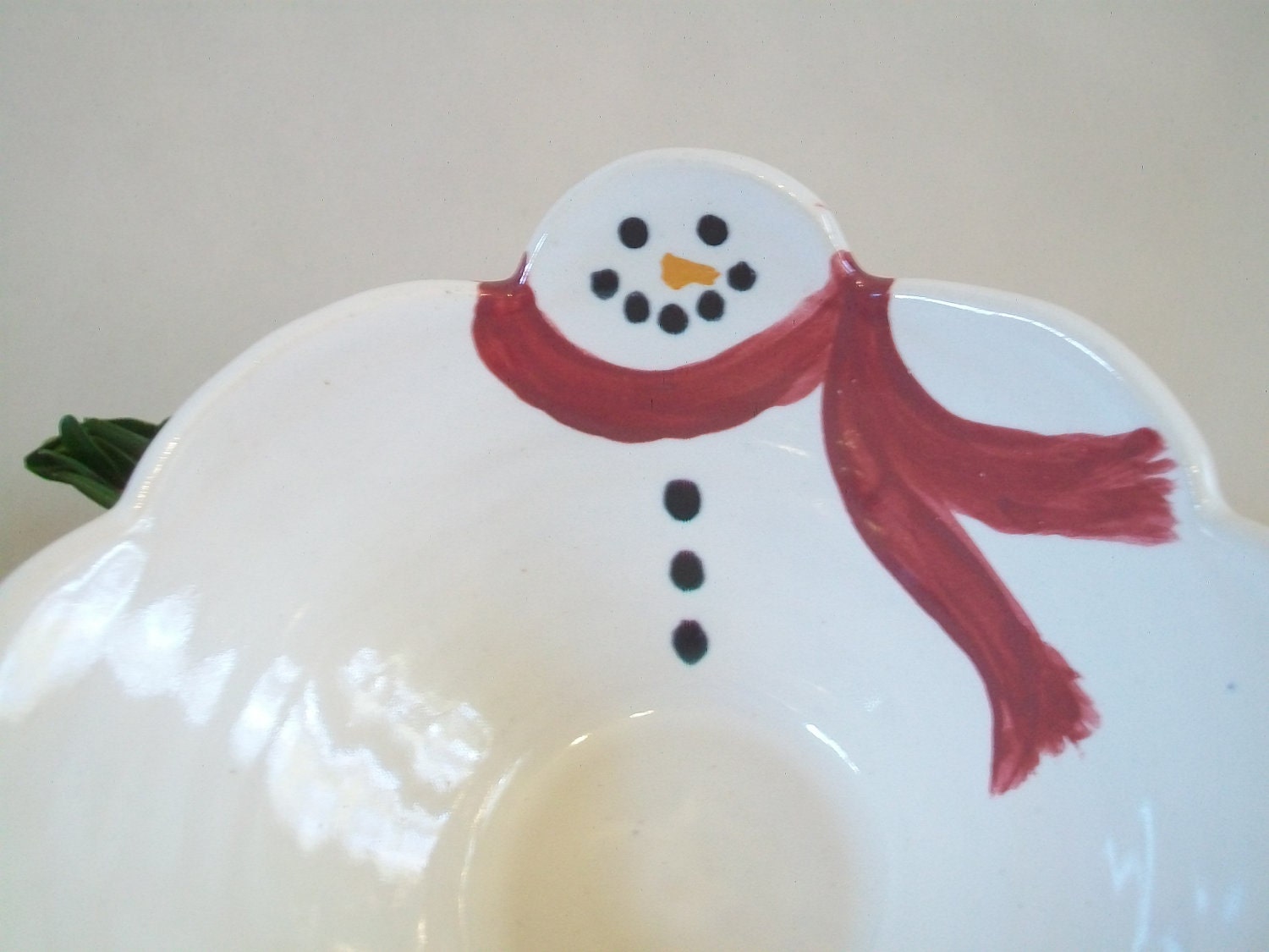 snowman diy craft with white ceramic bowlpompoms
