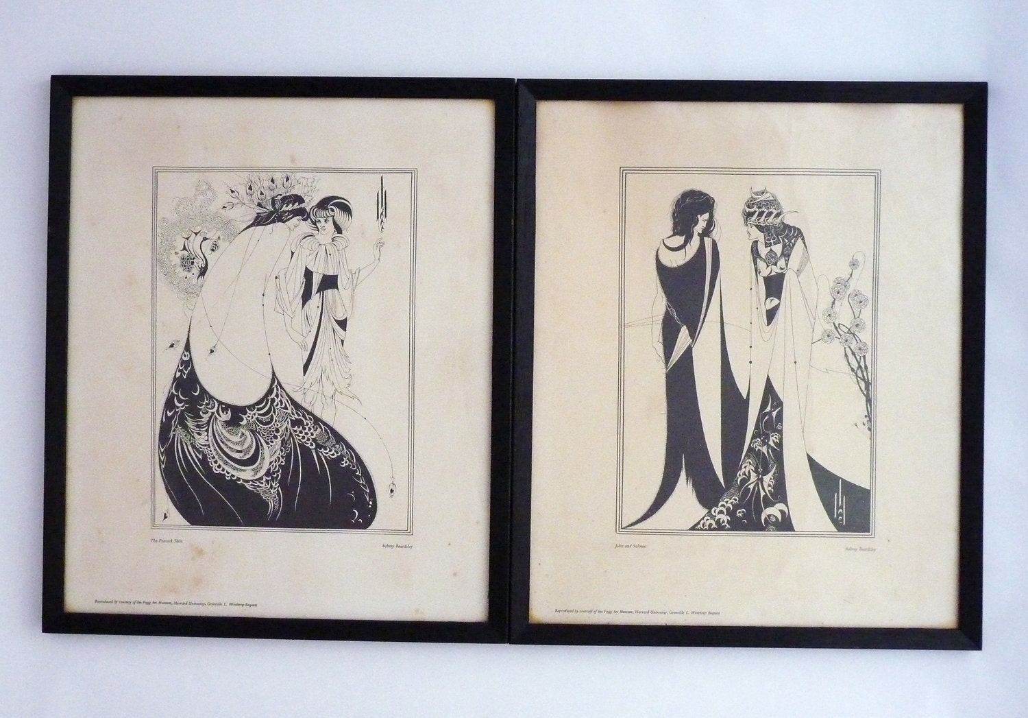 Two Vintage Aubrey Beardsley Framed Prints