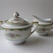 Vintage Noritake Pink Green Cream and Sugar Set
