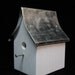 Galvanized Roofed Birdhouse - In White Washed Light Blue