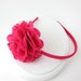 Satin And Tulle Puff Flower Headband Shocking Pink