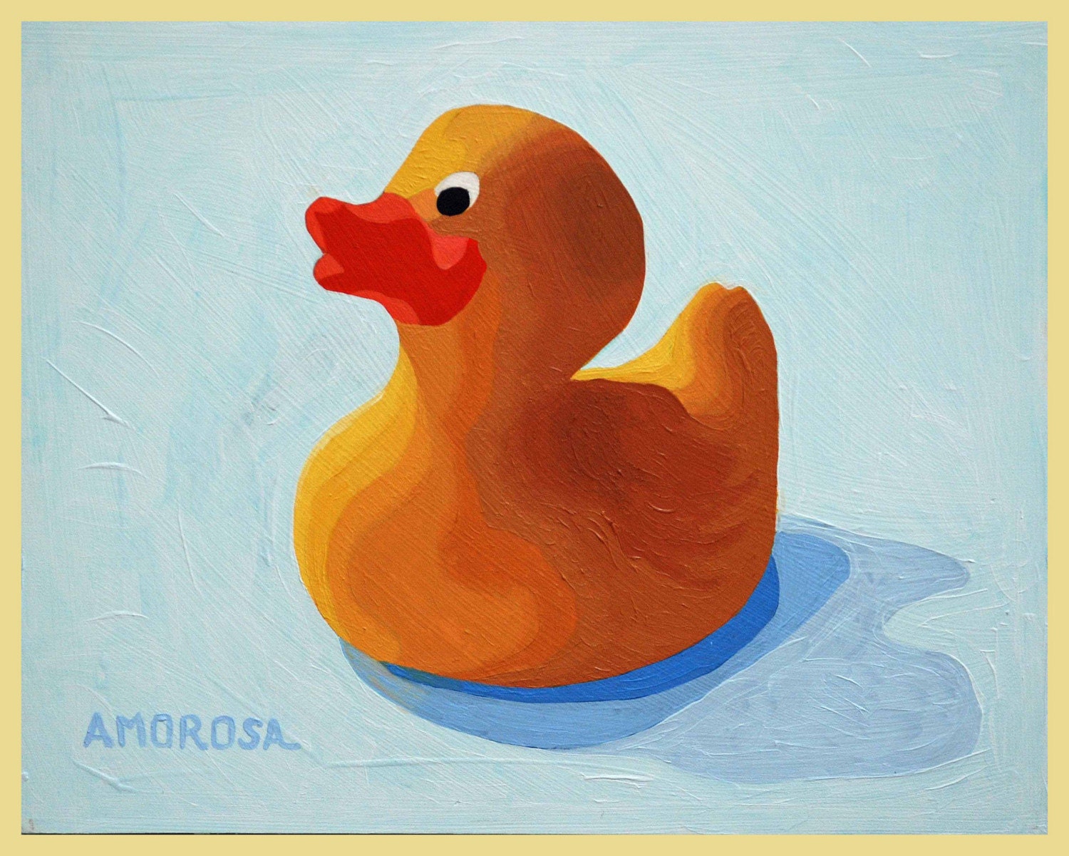 Little Yellow Rubber Duck Original Oil Painting
