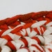 Red and White Rug made from Upcycled T-Shirts and Ribbon
