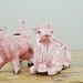 SALE Vintage Pink Cow Creamer and Sugar