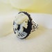 Steampunk Skeleton Goddess Ring- Antique Silver- Adjustable Cameo Ring