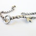 Steampunk Small Skeleton Key Bracelet- Sterling Silver Ox Finish