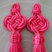 Moroccan plaited art silk tassels, hot pink