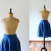 Vintage 1980s Mila Schon blue skirt. linen skirt