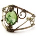 Wire Wrap Green Cuff Bracelet with Prehnite stone