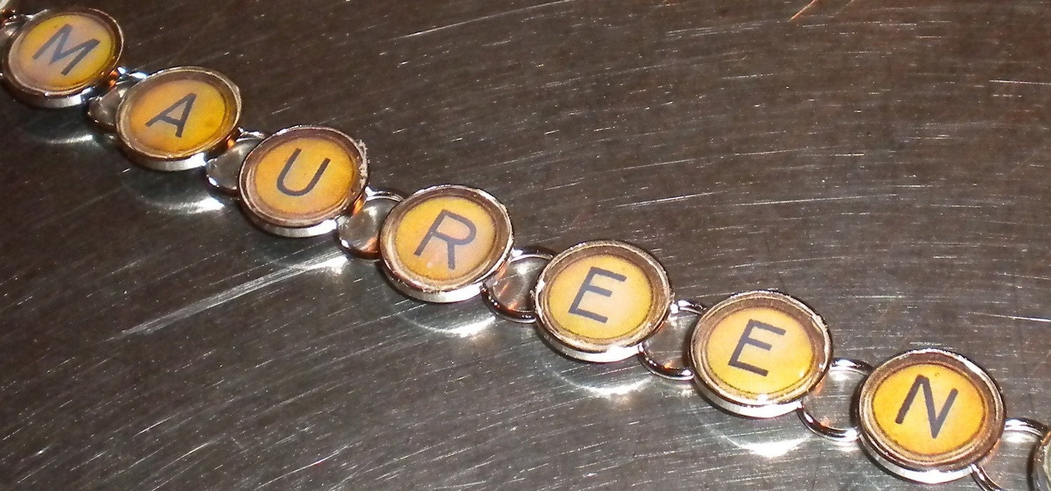Name charm bracelet by heritagebyheidibelle on Etsy