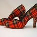 1940s 50s High Heels PERKIEST PLAID PUMPS Tartan Rounded Toe High