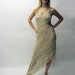 Vintage YOHJI YAMAMOTO MACRAME Dress Silky Rayon Open Knit w Sheer Slip Underlayer