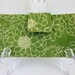 On Sale Handmade women long bifold wallet Green zinnia floral and bamboo with ID clear pocket